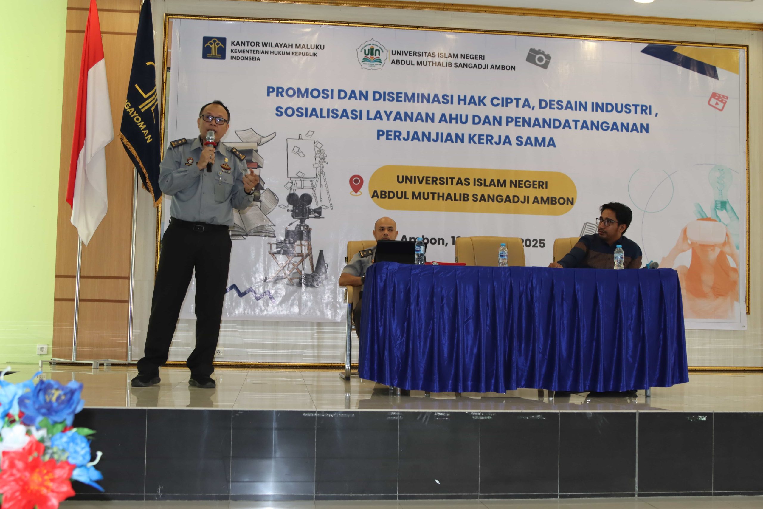 Gandeng UIN Ambon, Kanwil Kemenkum Maluku Diseminasi Hak Cipta, Desain Industri dan Layanan AHU